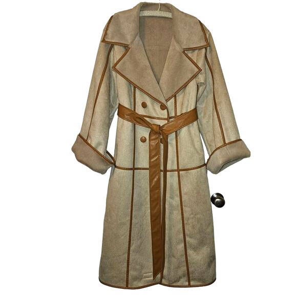 New Free People x Marei 1998 Sweet Pea Duster $835 Overcoat XS/S Faux Fur Lined - Picture 4 of 8